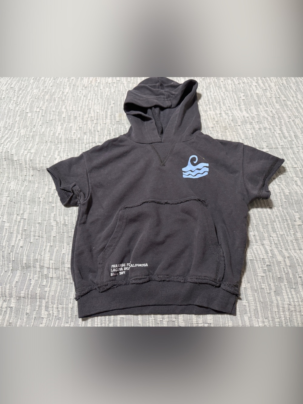 Boys 2T Black Hooded Swim Coverup